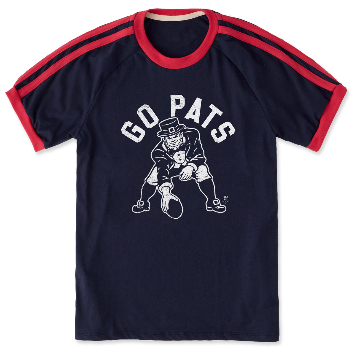 Unisex Go Pats Leprechaun Shoulder-Striped Ringer Tee product image 1