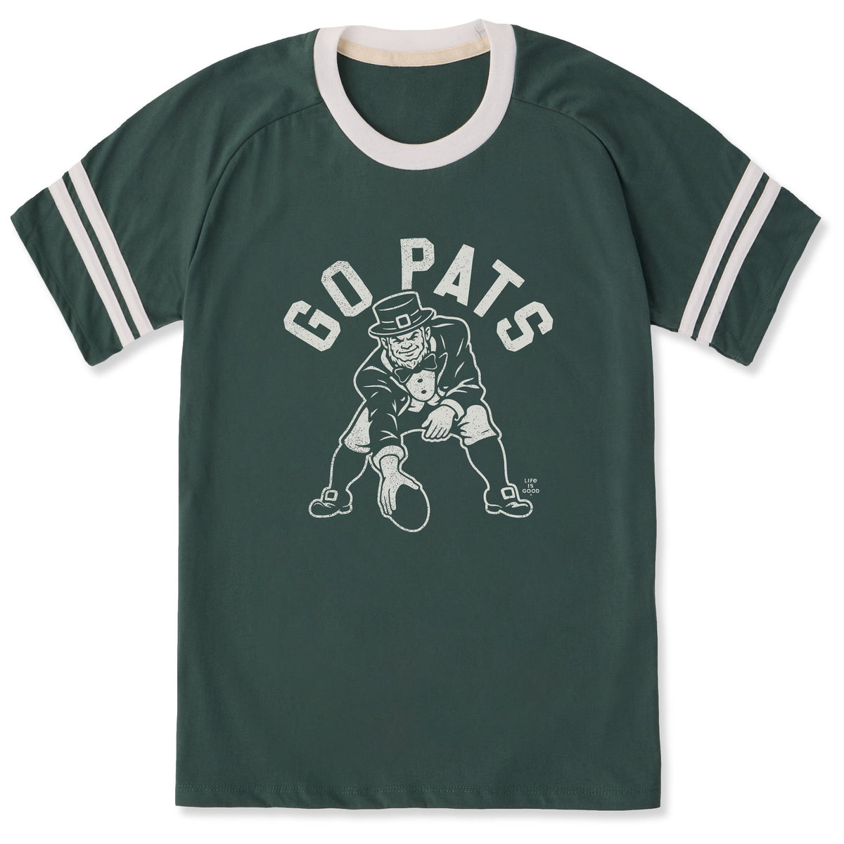 Unisex Go Pats Leprechaun Sleeve-Striped Tee product image 1