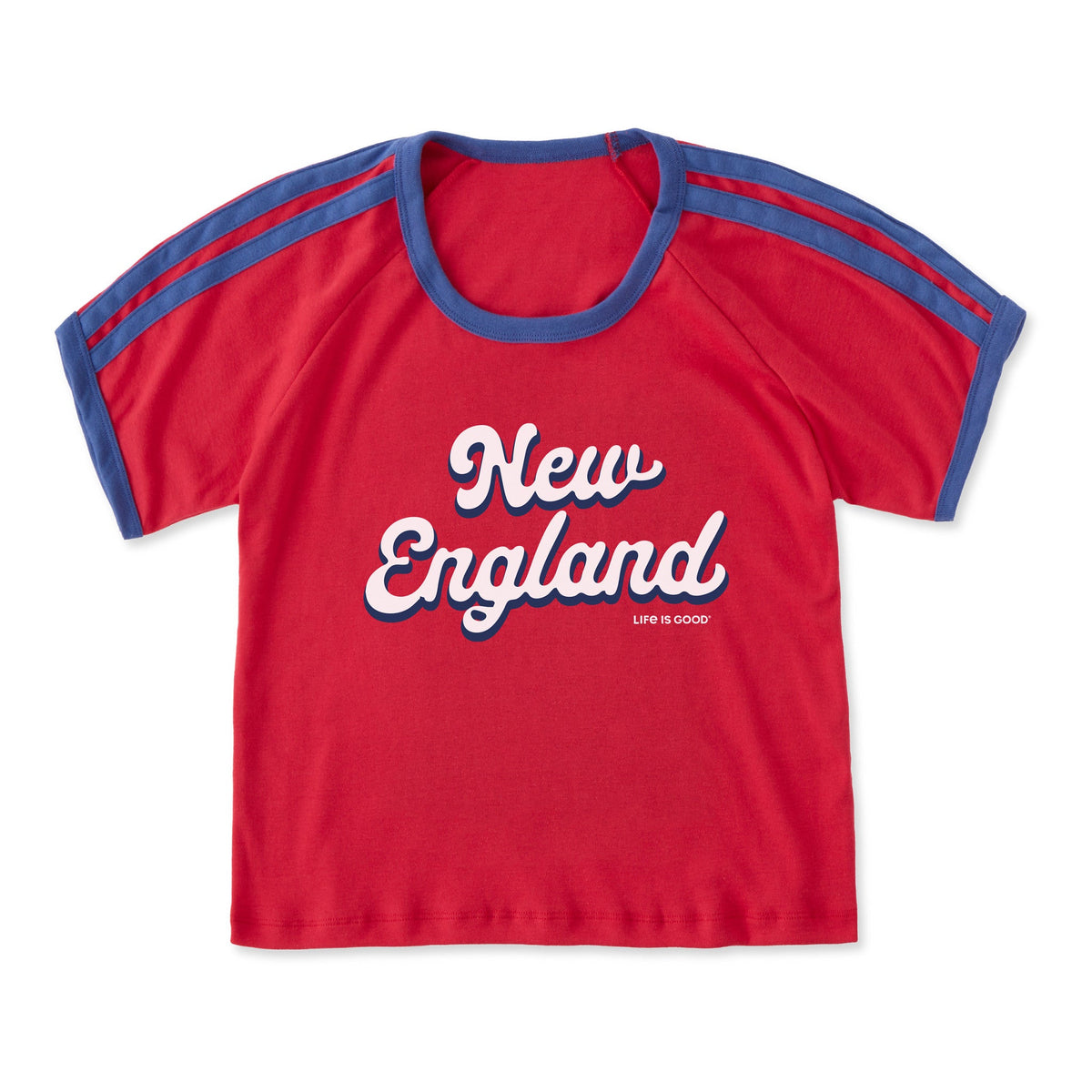 Women's New England Script Shoulder-Striped Ringer Tee product image 11