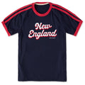 Unisex New England Script Shoulder-Striped Ringer Tee product image 1