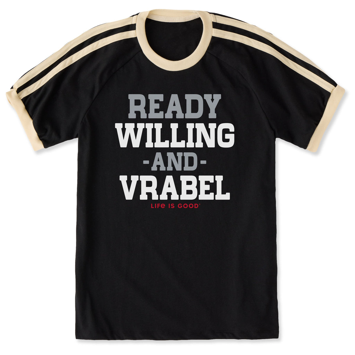 Unisex Ready Willing and Vrabel Shoulder-Striped Ringer Tee product image 1