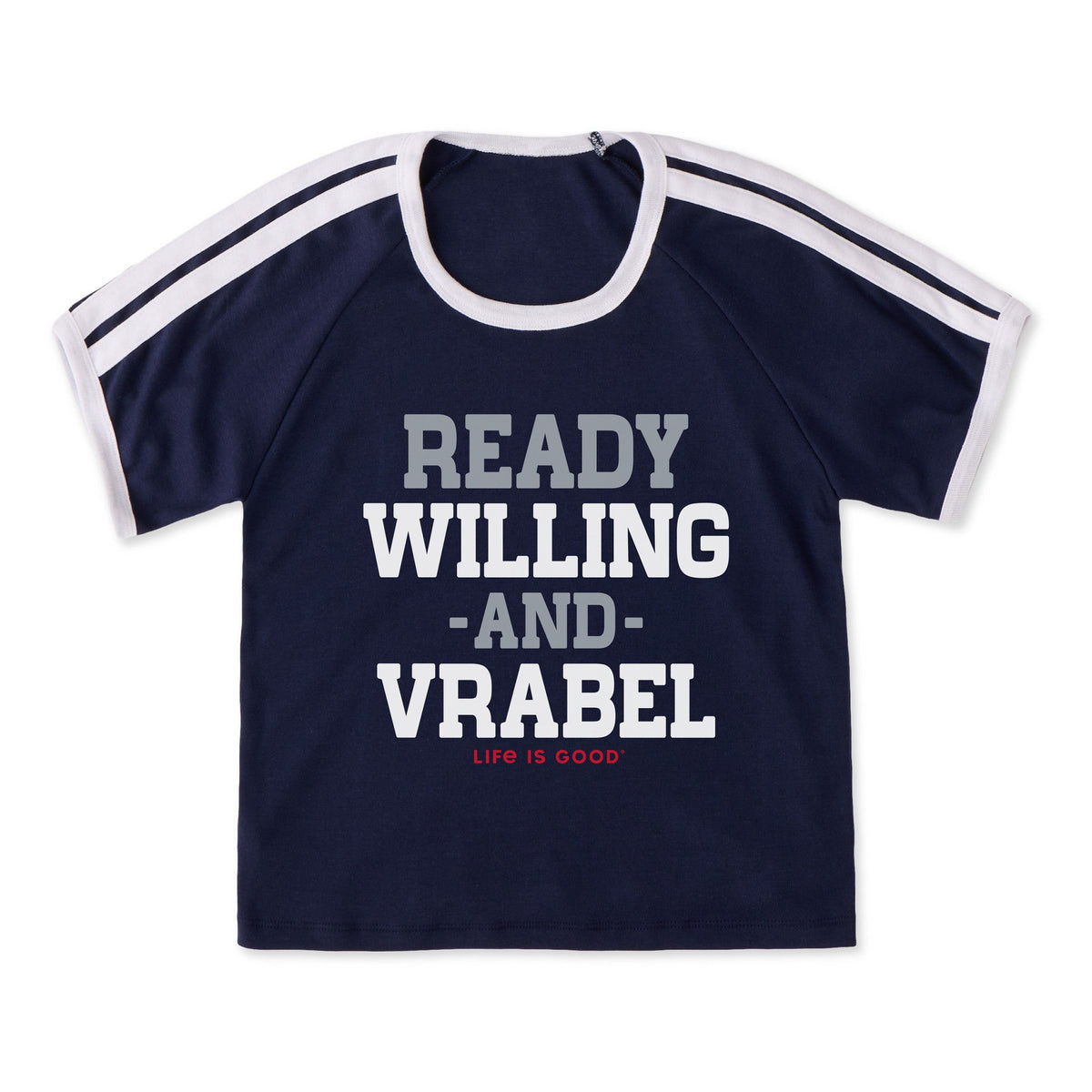 Women's Ready Willing and Vrabel Shoulder-Striped Ringer Tee product image 5