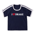 Women's I Love Drake Shoulder-Striped Ringer Tee product image 1