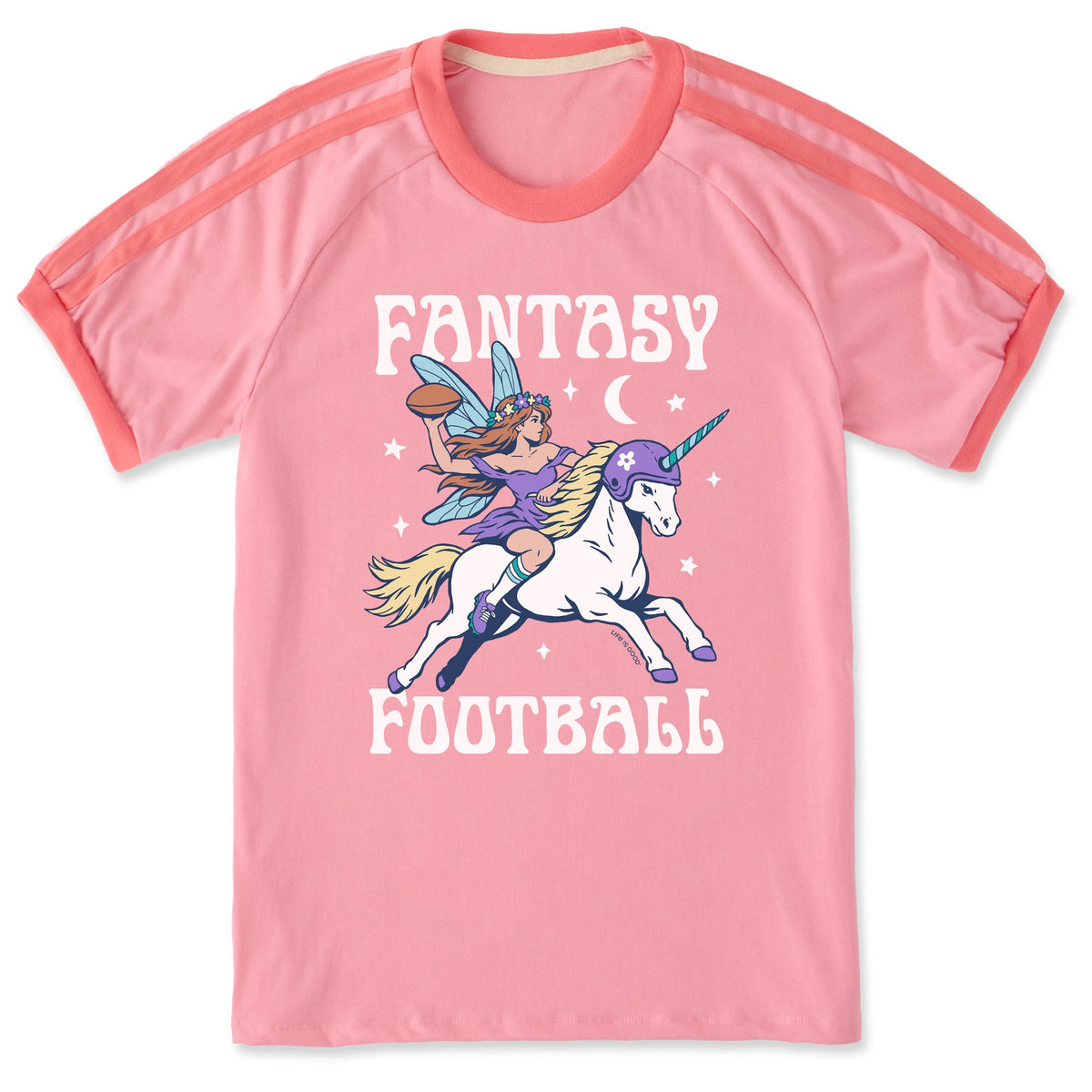 Unisex Fantasy Football Unicorn Shoulder-Striped Ringer Tee product image 1