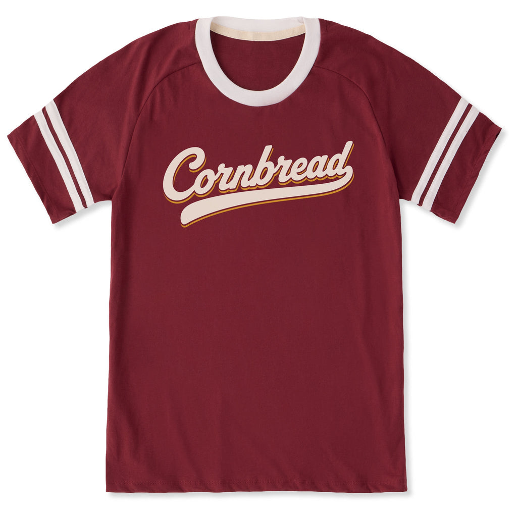Unisex Cornbread Ballyard Script Sleeve-Striped Tee product image 1