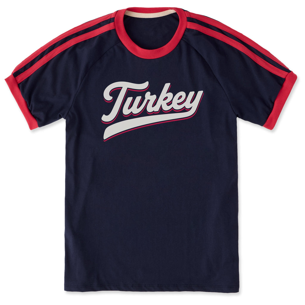 Unisex Turkey Ballyard Script Shoulder-Striped Ringer Tee product image 1