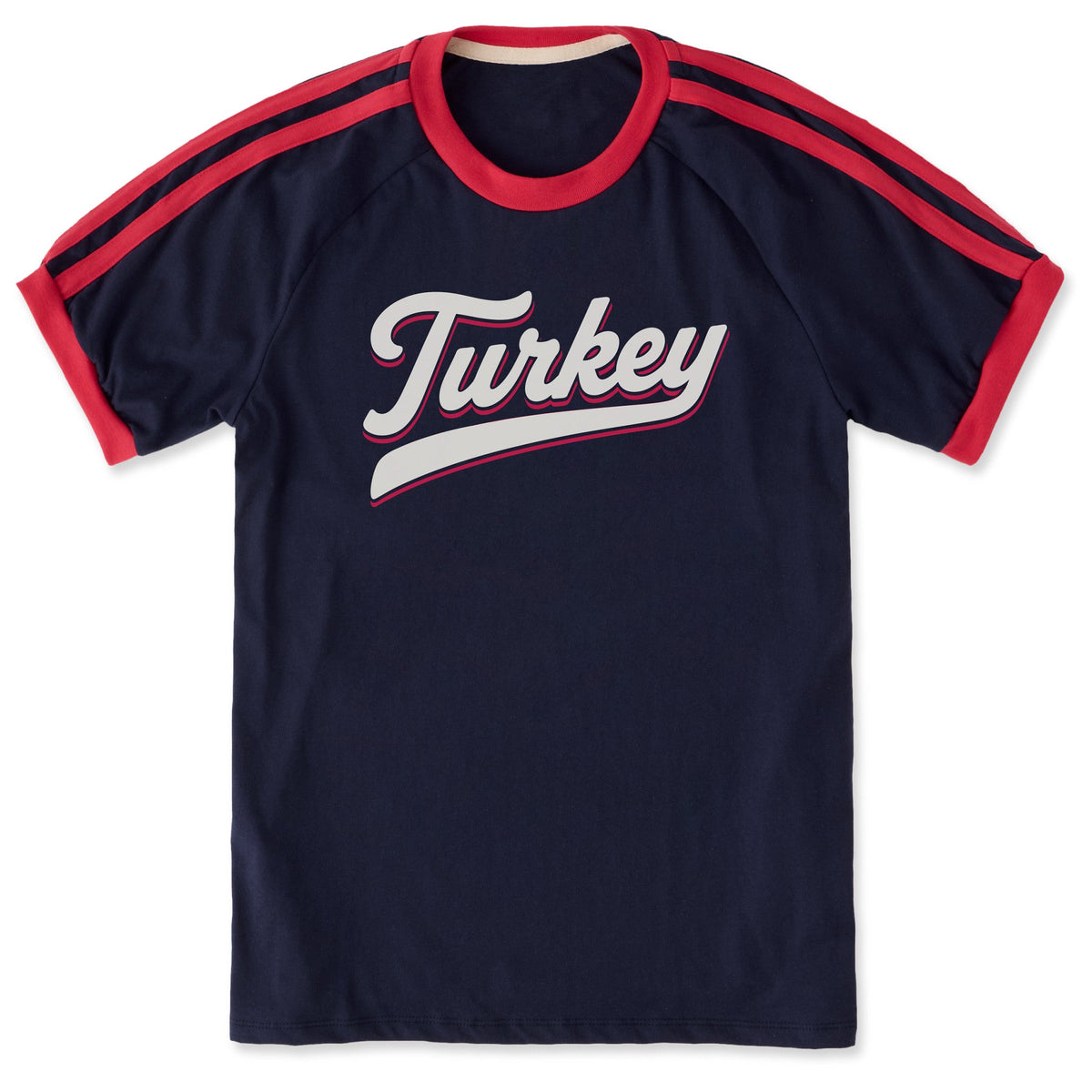 Unisex Turkey Ballyard Script Shoulder-Striped Ringer Tee product image 1