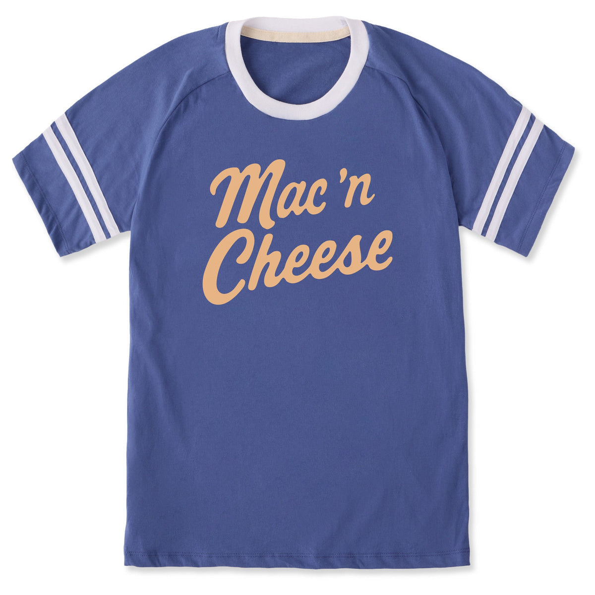 Unisex Mac 'n Cheese Script Sleeve-Striped Tee product image 3