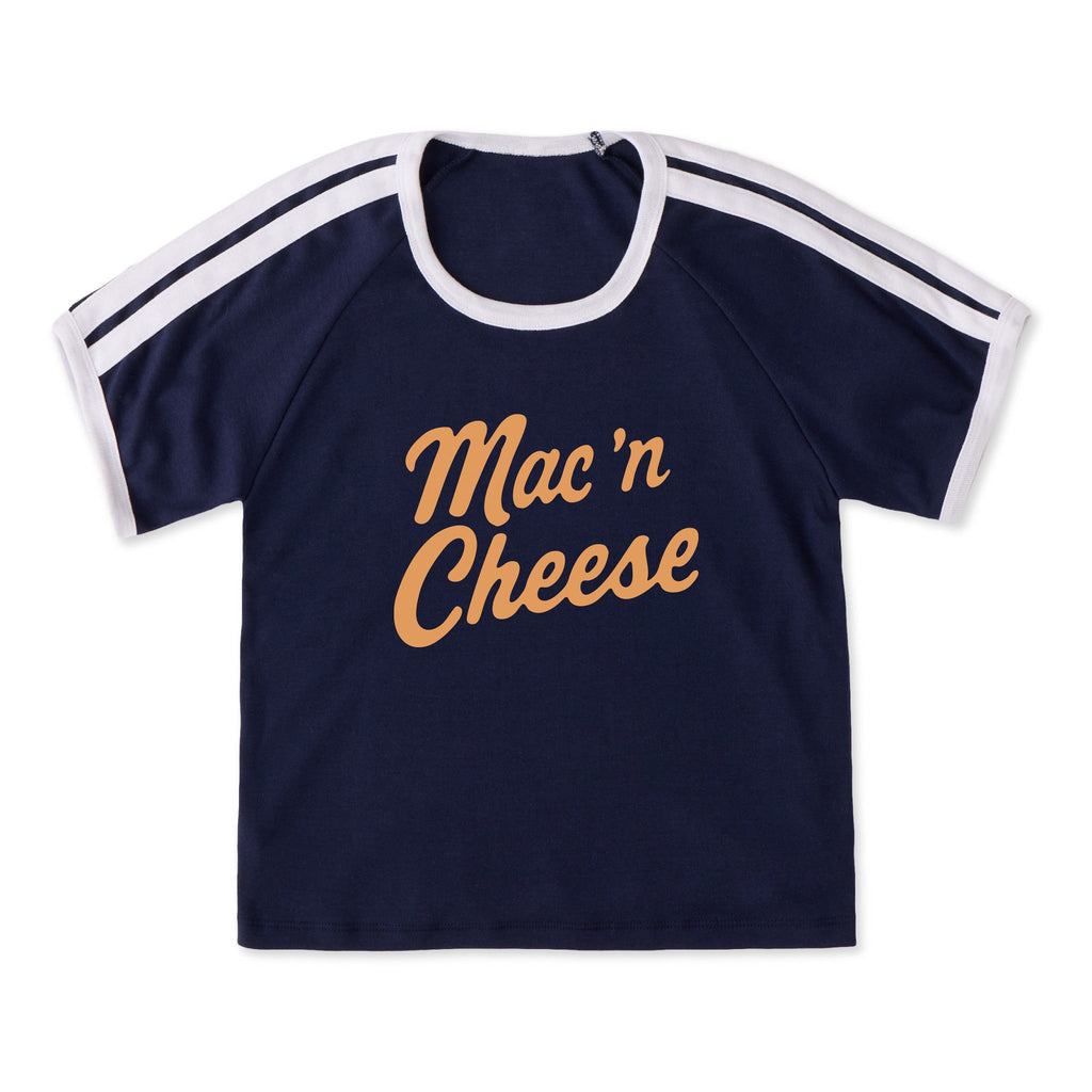 Women's Mac 'n Cheese Script Shoulder-Striped Ringer Tee product image 3