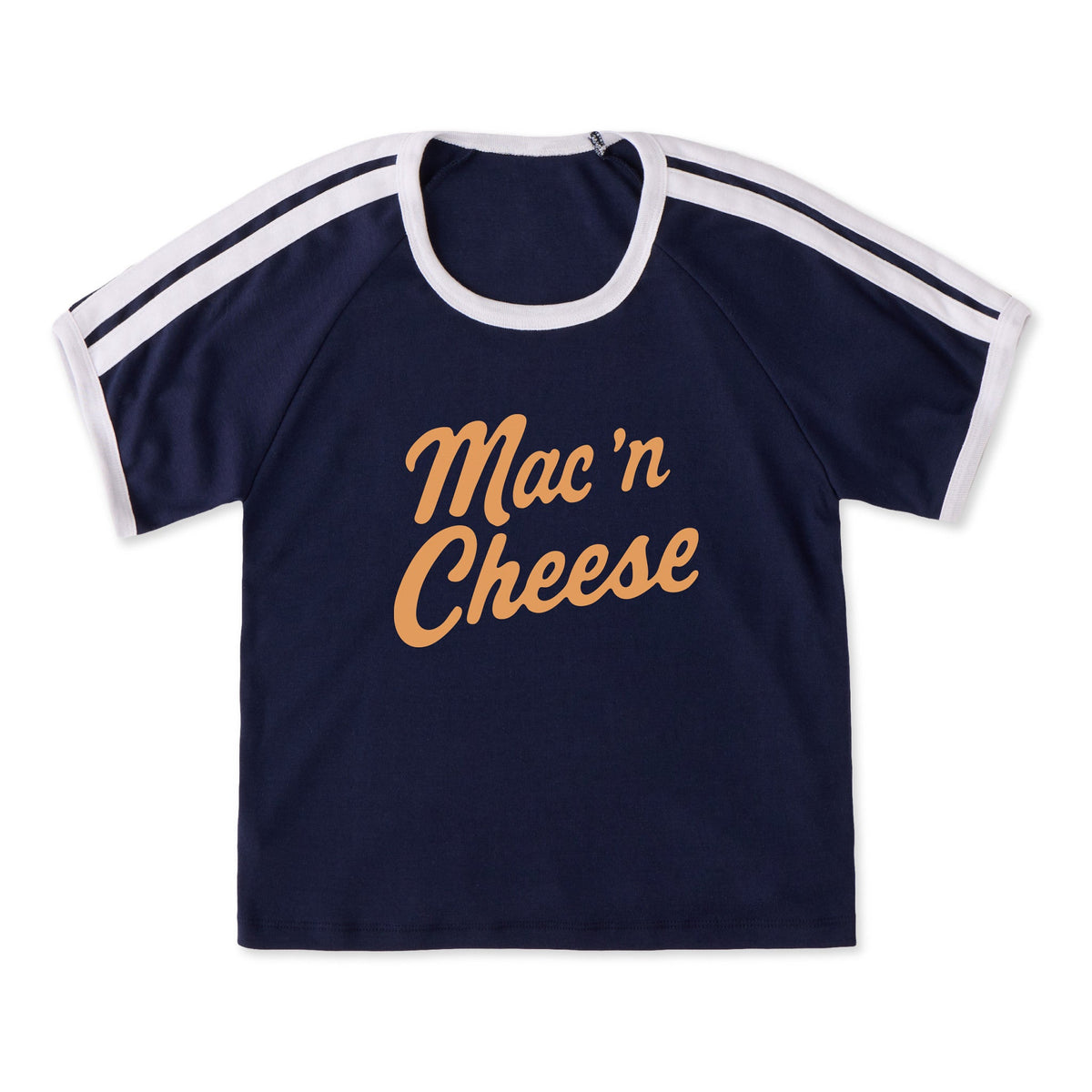 Women's Mac 'n Cheese Script Shoulder-Striped Ringer Tee product image 5