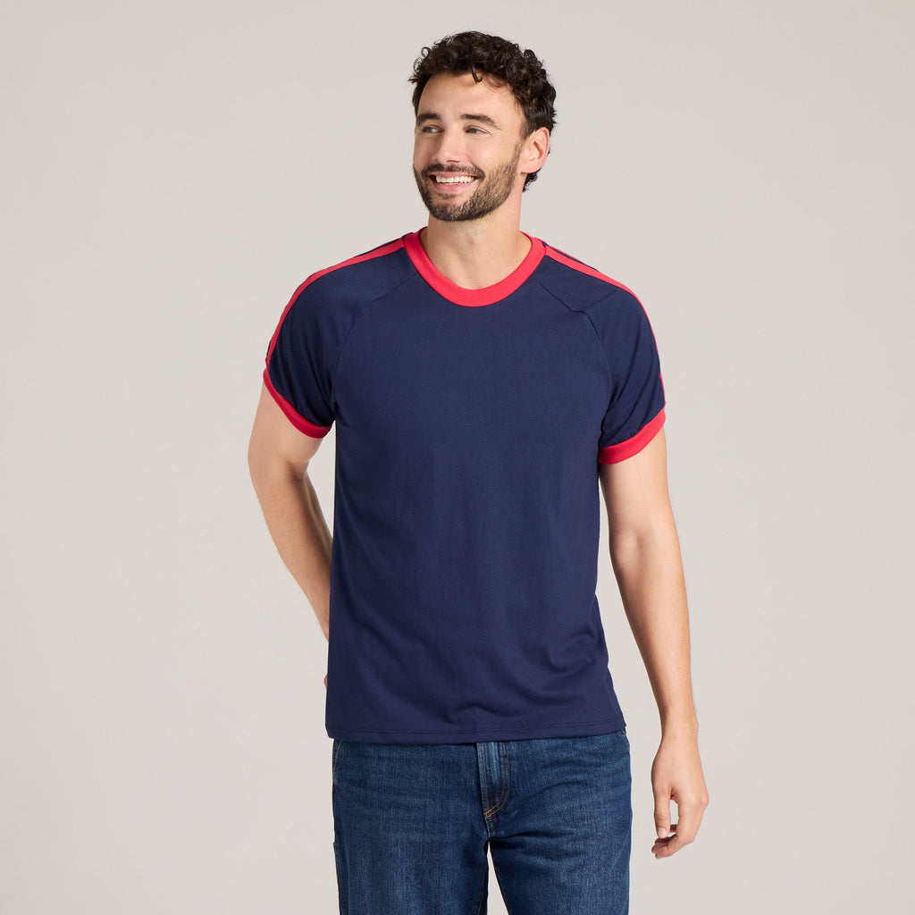 Unisex Solid Shoulder-Striped Ringer Tee product image 8
