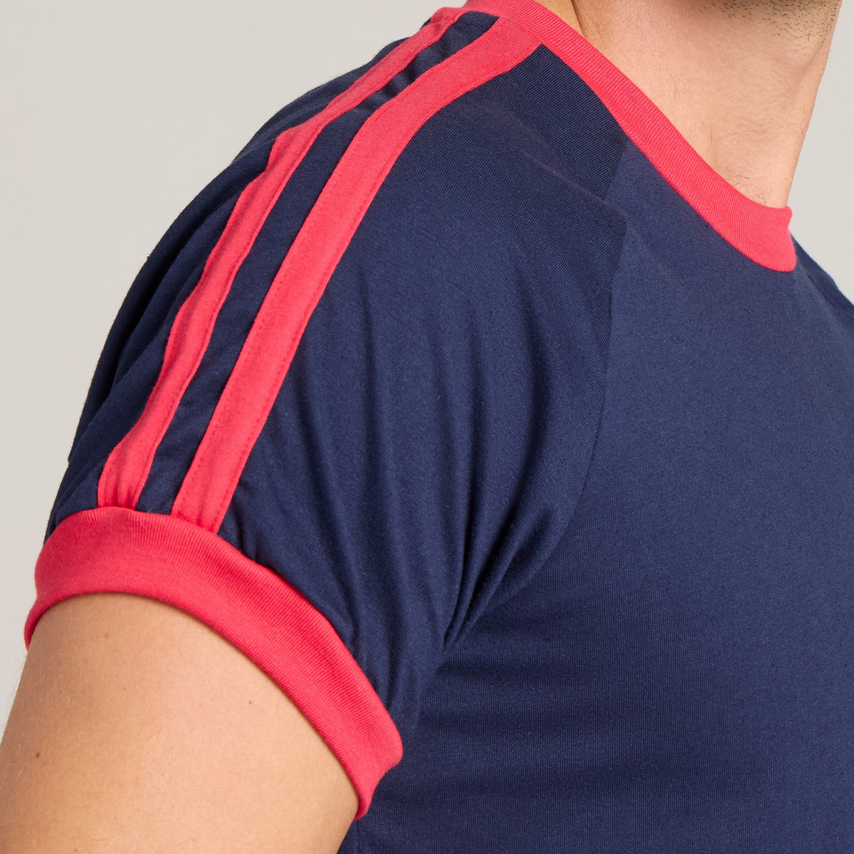 Unisex Solid Shoulder-Striped Ringer Tee product image 10