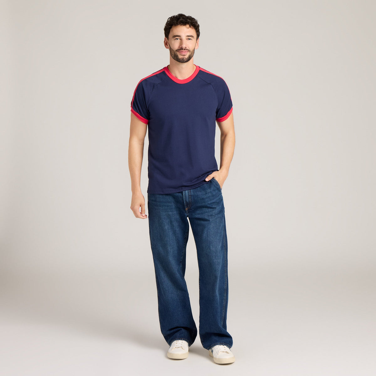 Unisex Solid Shoulder-Striped Ringer Tee product image 11