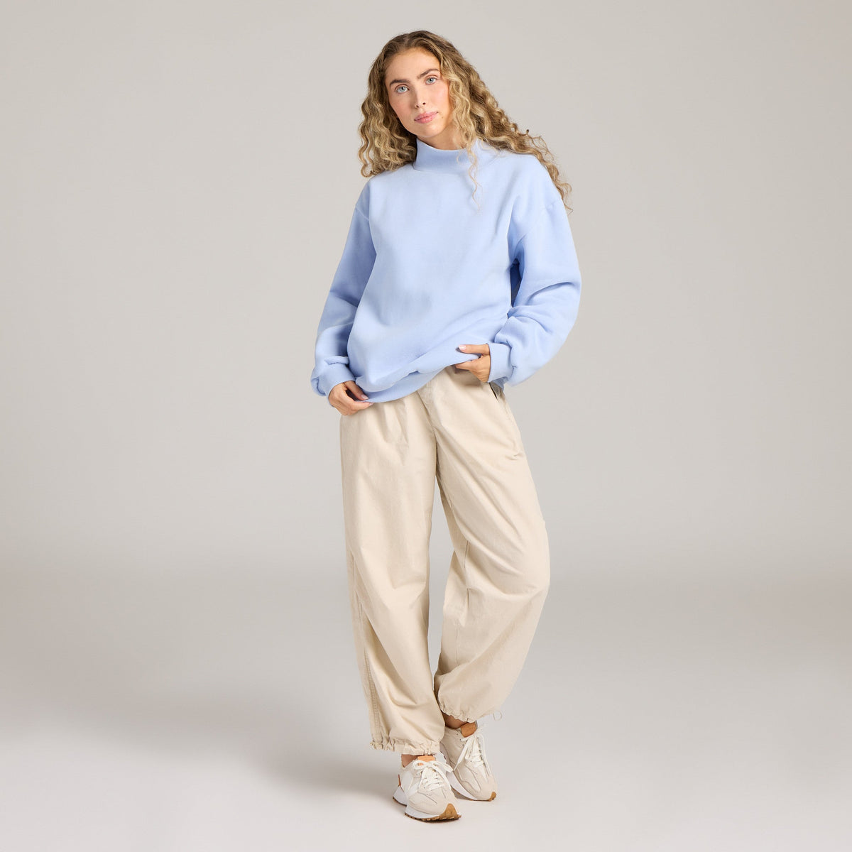 Unisex Solid Mock Neck Fleece Crew product image 4