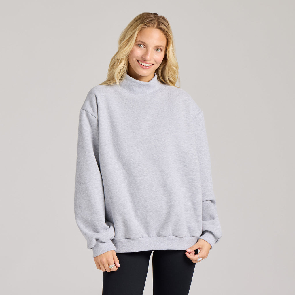 Unisex Solid Mock Neck Fleece Crew product image 6