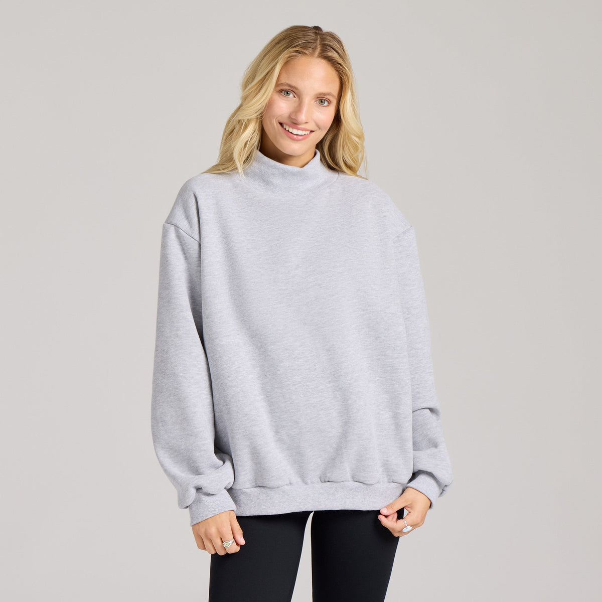 Unisex Solid Mock Neck Fleece Crew product image 21