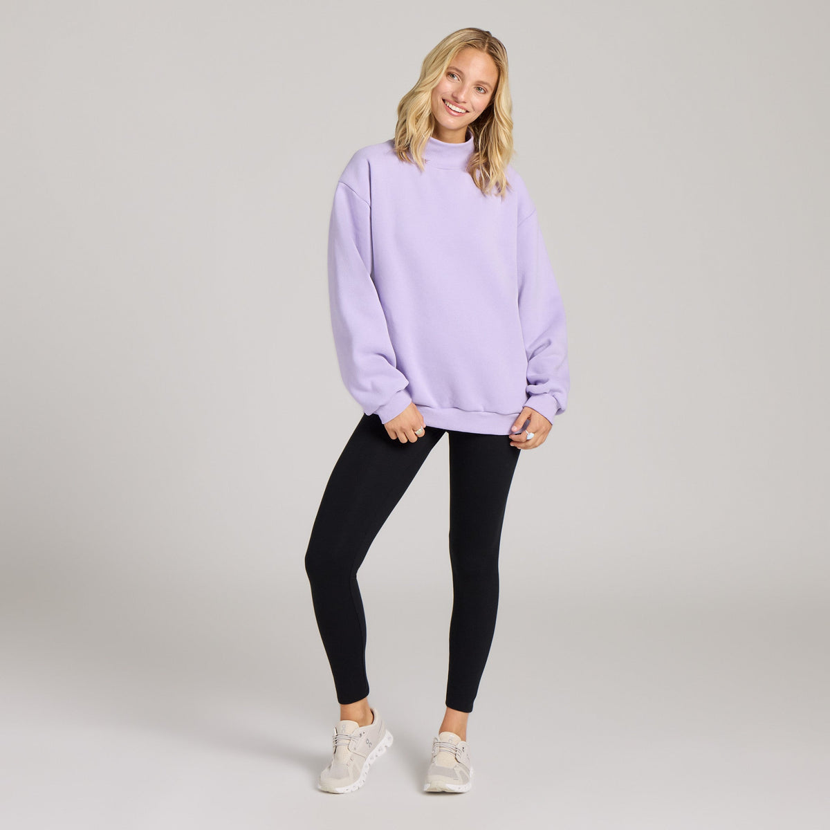 Unisex Solid Mock Neck Fleece Crew product image 14