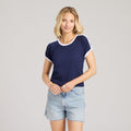 Women's Solid Shoulder-Striped Ringer Tee product image 1