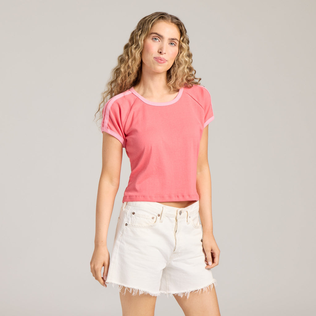 Women's Solid Shoulder-Striped Ringer Tee product image 6