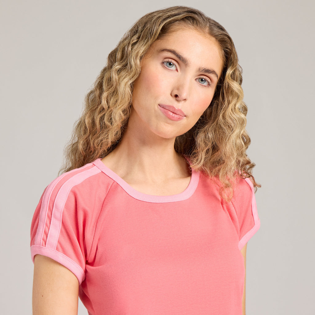 Women's Solid Shoulder-Striped Ringer Tee product image 8