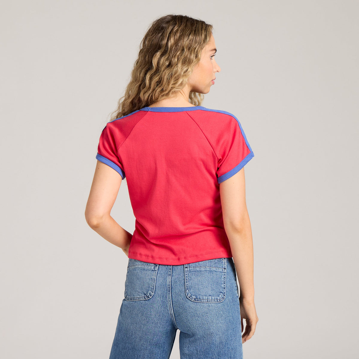 Women's Solid Shoulder-Striped Ringer Tee product image 12