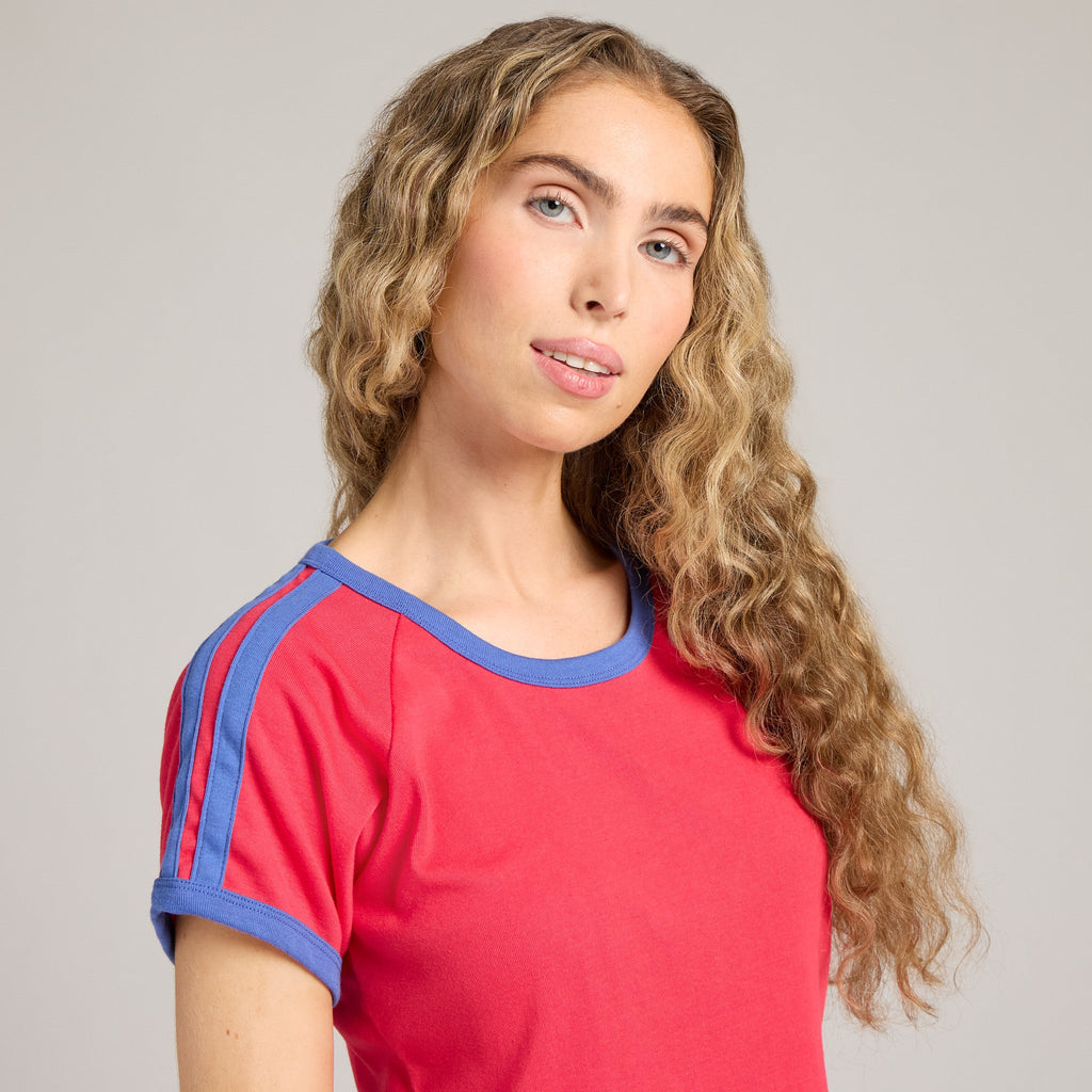 Women's Solid Shoulder-Striped Ringer Tee product image 13