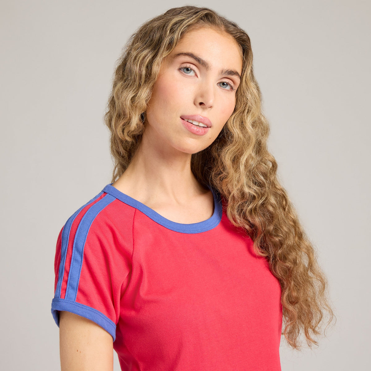 Women's Solid Shoulder-Striped Ringer Tee product image 13