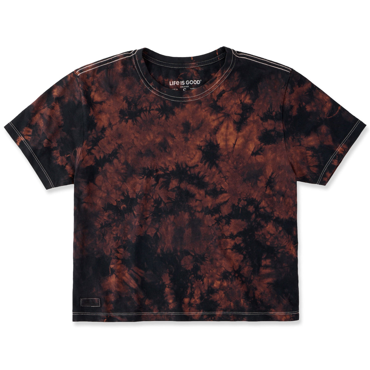Women's Solid Short Sleeve Crusher Boxy Tie-Dye Tee product image 1