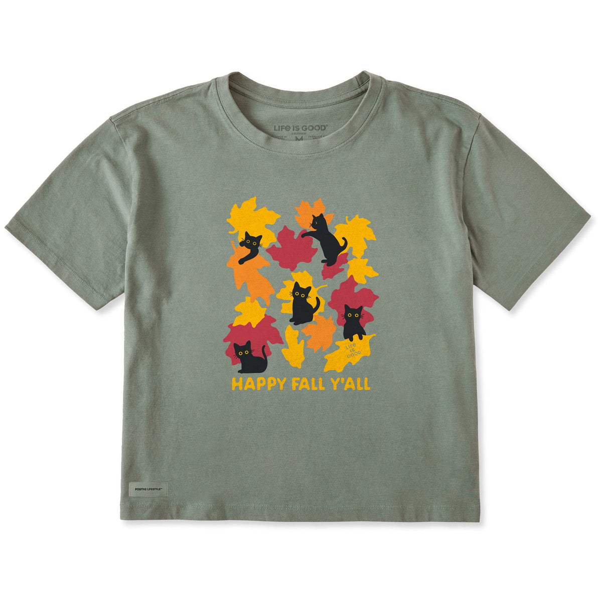 Women's Happy Fall Yall Cats Short Sleeve Crusher Boxy Tee product image 1