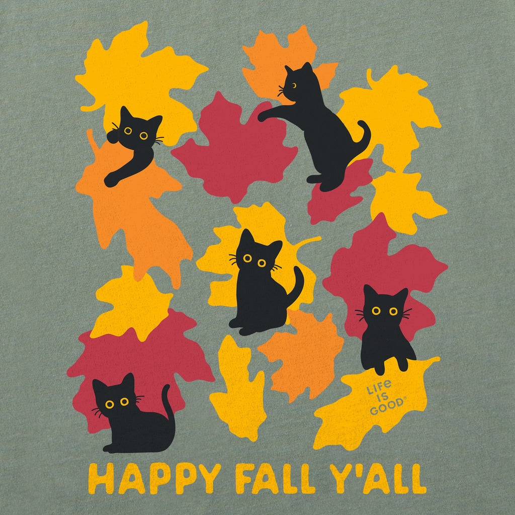 Women's Happy Fall Yall Cats Short Sleeve Crusher Boxy Tee product image 2
