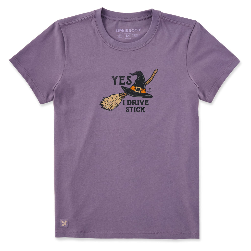 Women's Yes I Drive Stick Short Sleeve Crusher Tee