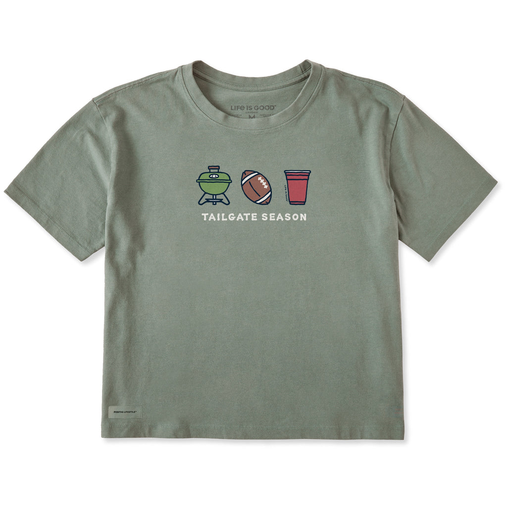 Women's Tailgate Season Trio Short Sleeve Crusher Boxy Tee