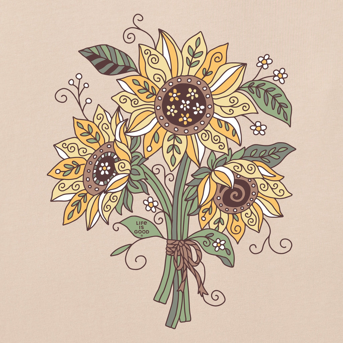Women's Doodle Sunflower Bundle Long Sleeve Crusher Tee product image 2