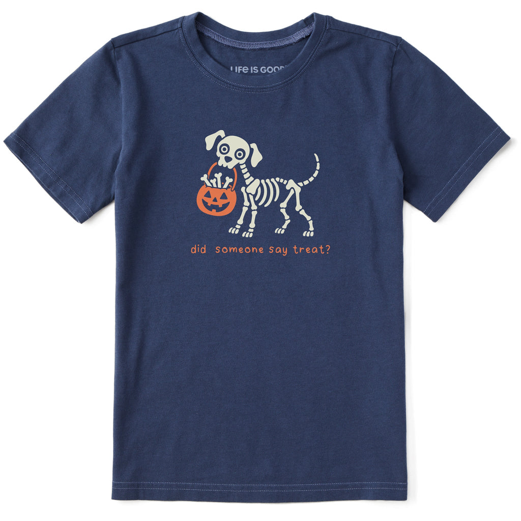 Kids Skeleton Dog Treat Short Sleeve Crusher Tee product image 1