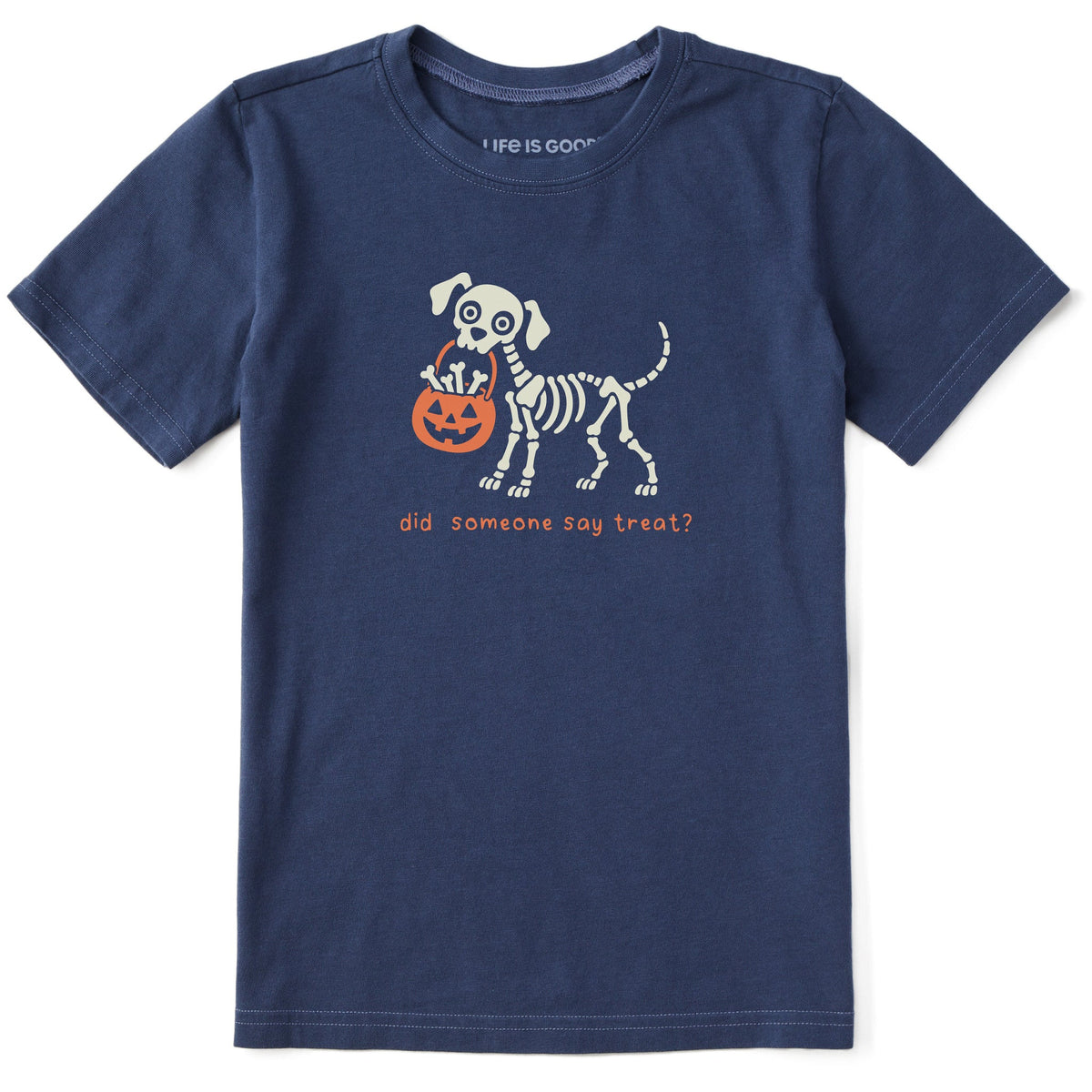 Kids Skeleton Dog Treat Short Sleeve Crusher Tee product image 1