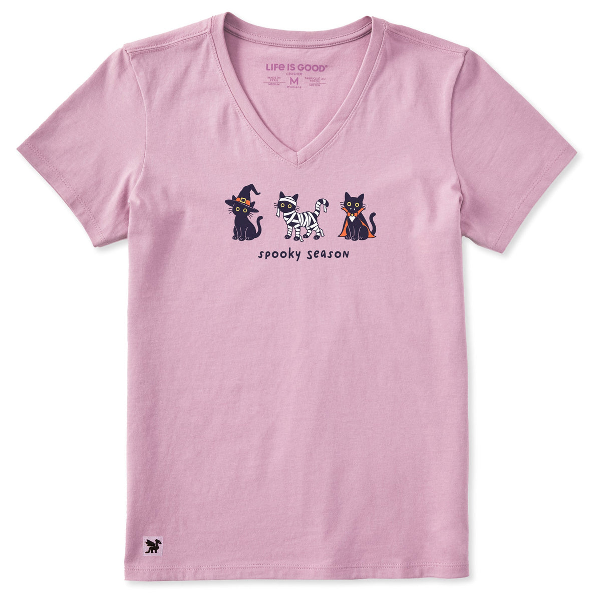 Women's Spooky Season Cat Trio Short Sleeve Crusher Vee product image 1