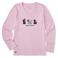 Women's Spooky Season Cat Trio Long Sleeve Crusher Vee product image 1