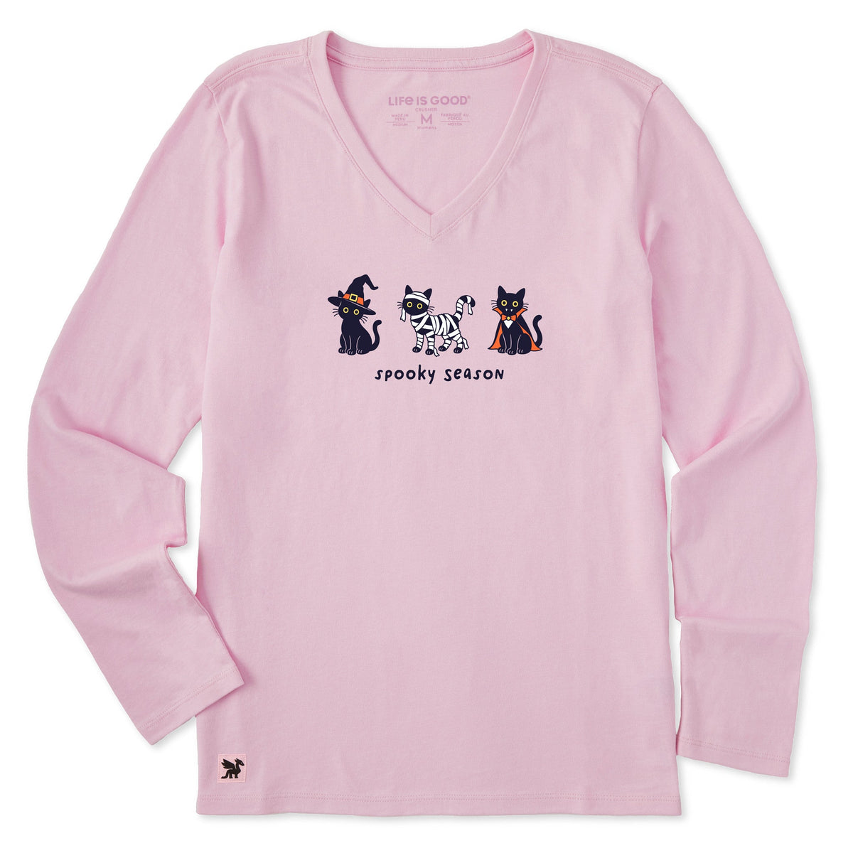 Women's Spooky Season Cat Trio Long Sleeve Crusher Vee product image 1