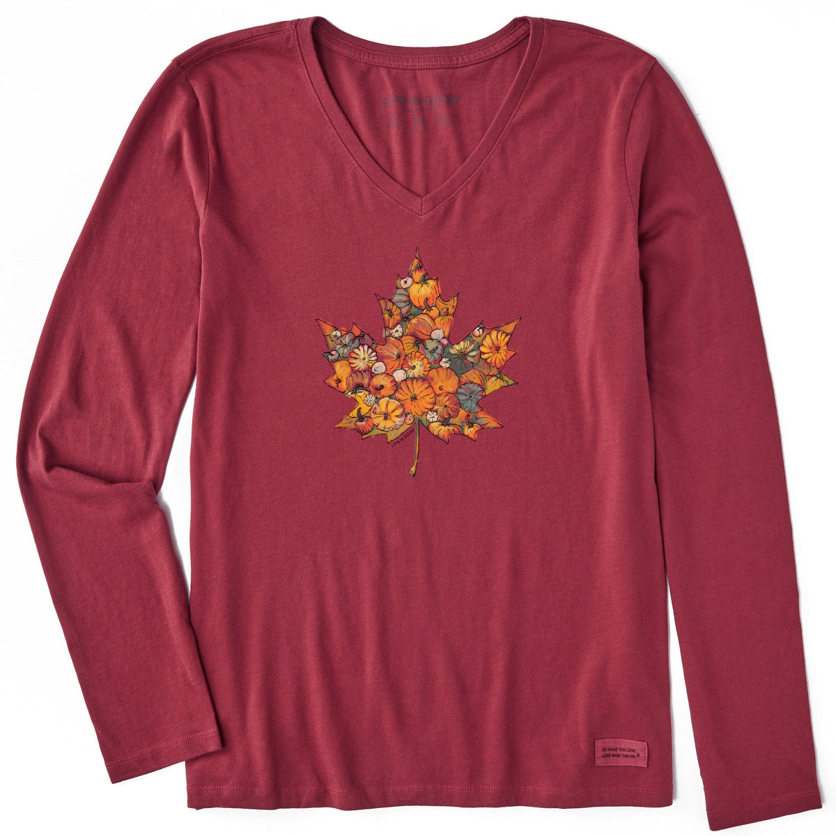 Women's Maple Leaf Pumpkins Long Sleeve Crusher Vee product image 1
