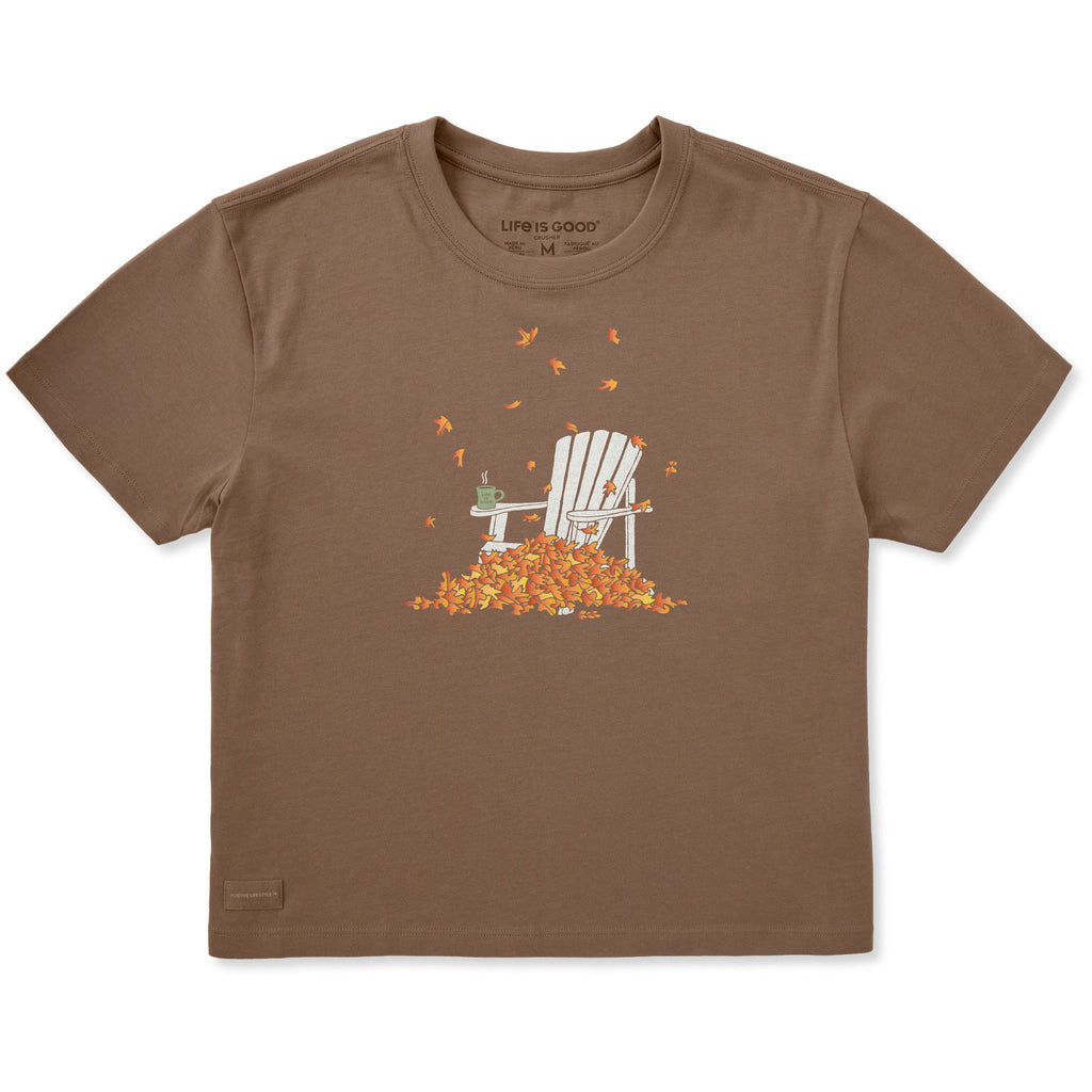 Women's Adirondack Leaf Pile Short Sleeve Crusher Boxy Tee