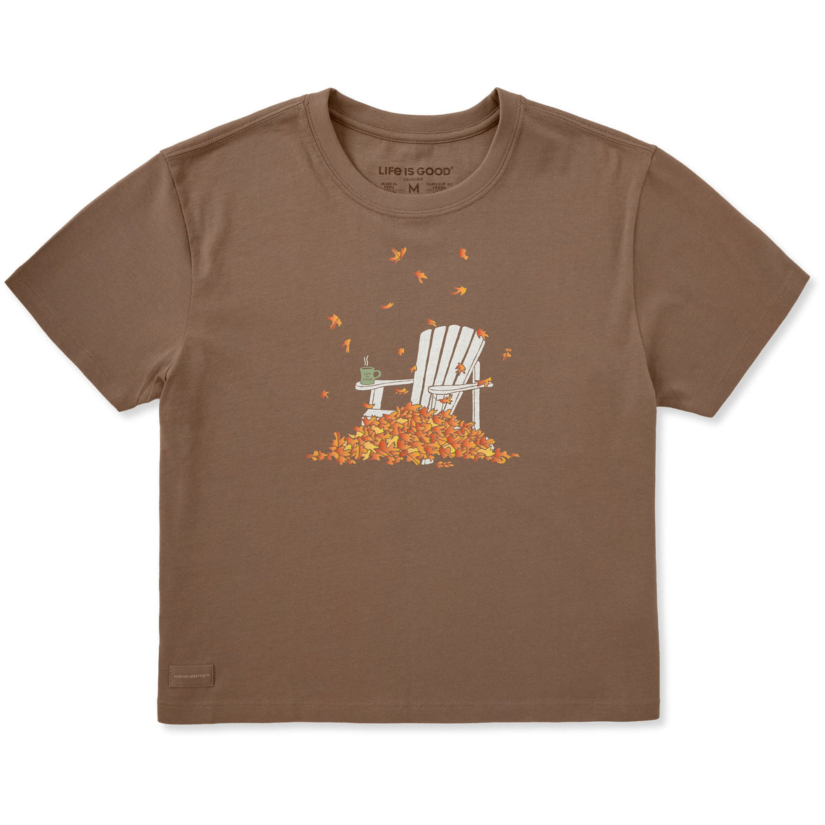 Women's Adirondack Leaf Pile Short Sleeve Crusher Boxy Tee