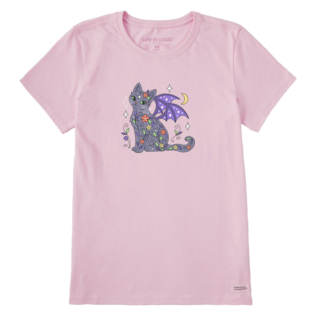 Women's Doodle Cat Bat Short Sleeve Crusher Tee product image 1
