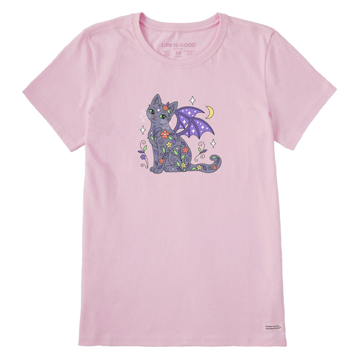 Women's Doodle Cat Bat Short Sleeve Crusher Tee product image 1