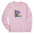 Women's Doodle Cat Bat Long Sleeve Crusher Tee product image 1