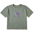Women's Doodle Cat Bat Short Sleeve Crusher Boxy Tee product image 1
