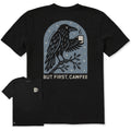 Men's But First Cafe Crow Short Sleeve Crusher Tee