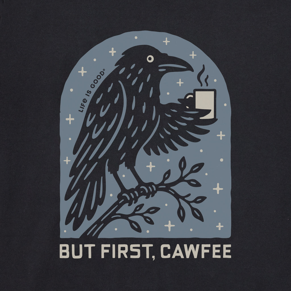 Men's But First Cafe Crow Short Sleeve Crusher Tee