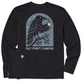 Men's But First Cafe Crow Long Sleeve Crusher Tee