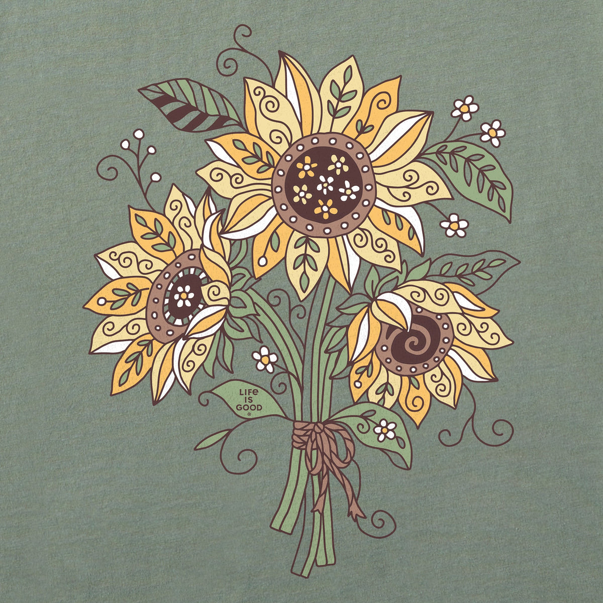 Women's Doodle Sunflower Bundle Good Vibes Crew