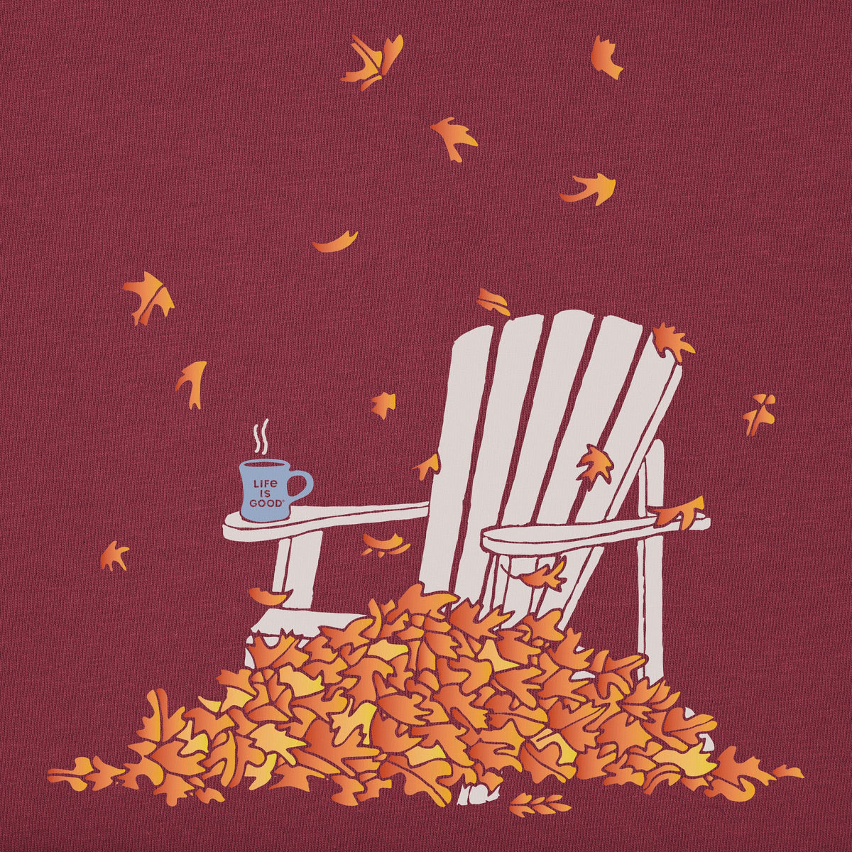 Women's Adirondack Leaf Pile Good Vibes Hoodie